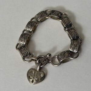 Elegant Silver Heart Charm Bracelet